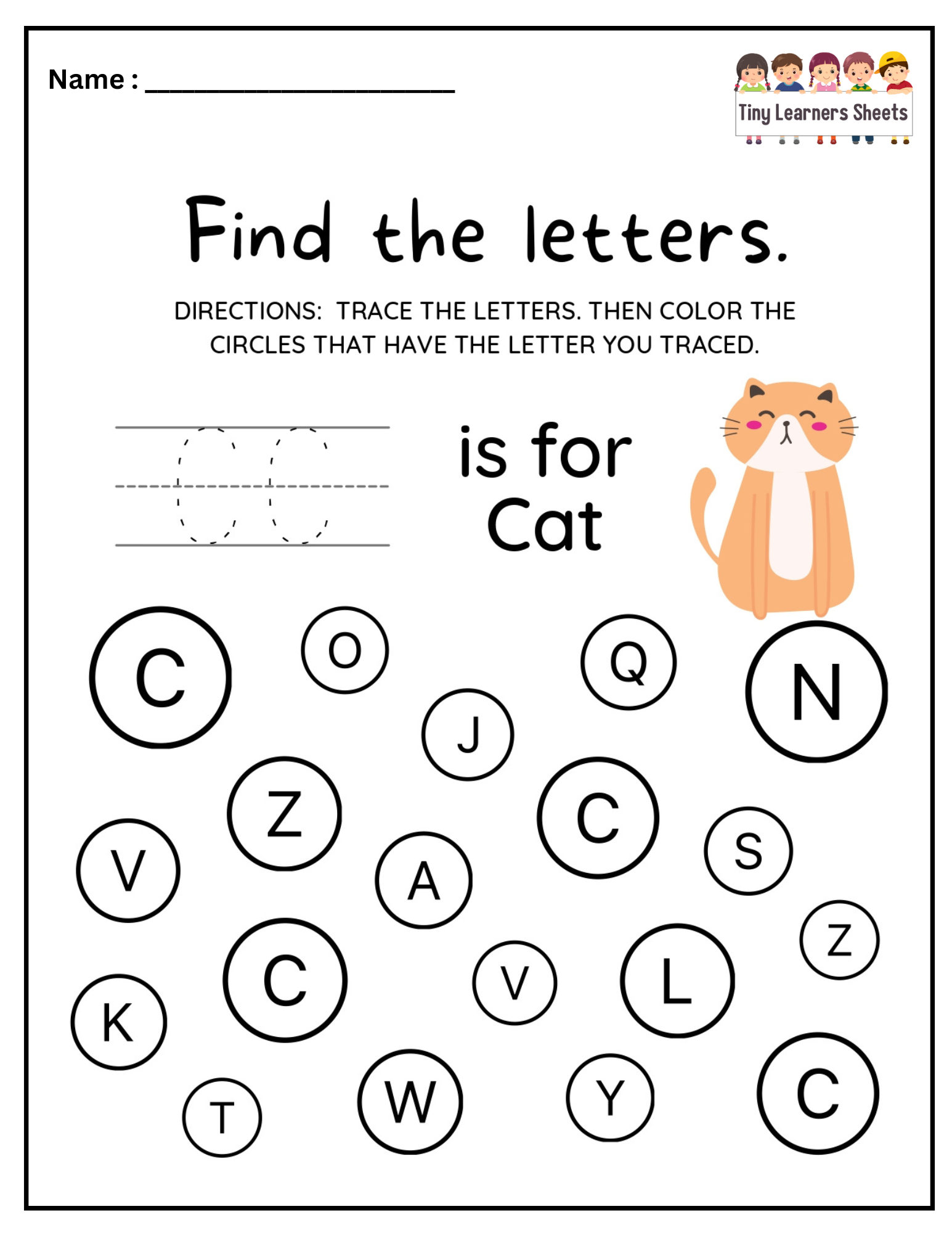 Find Letter C worksheet